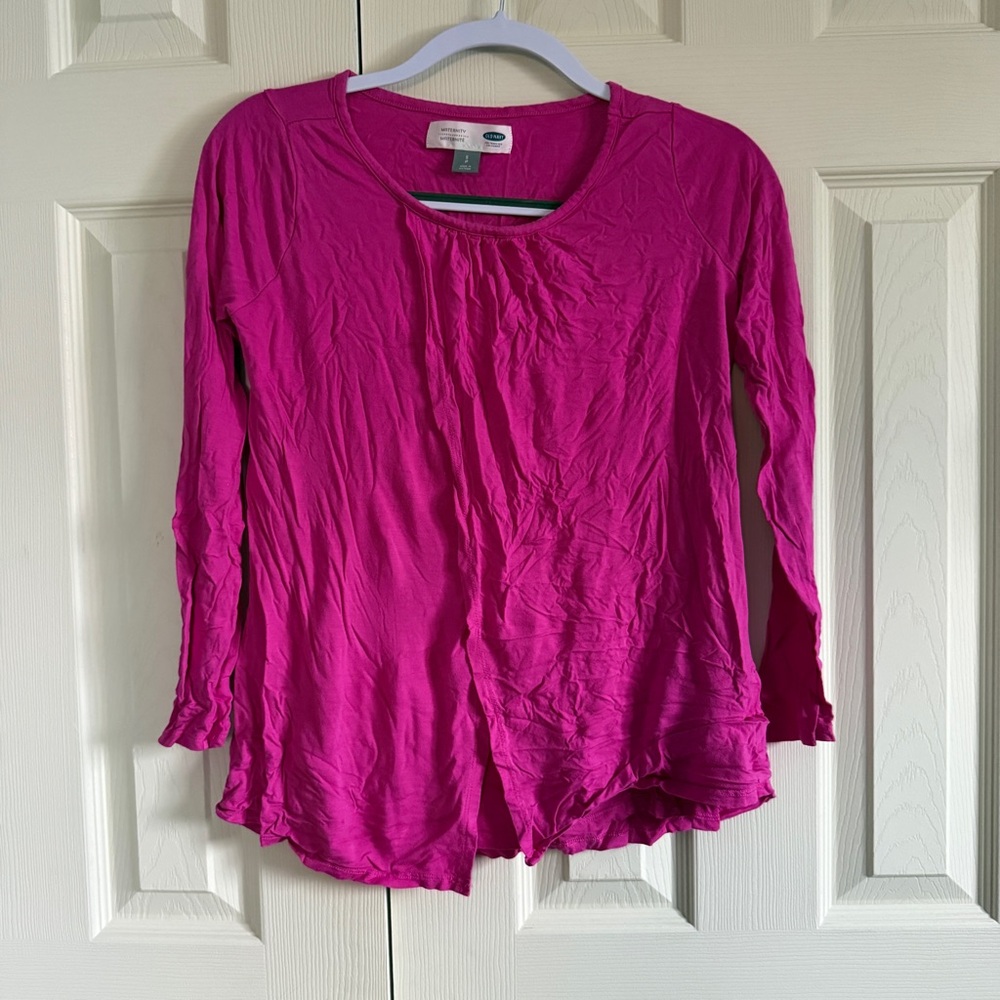 Old Navy Pink Long Sleeve Nursing Top Size Small